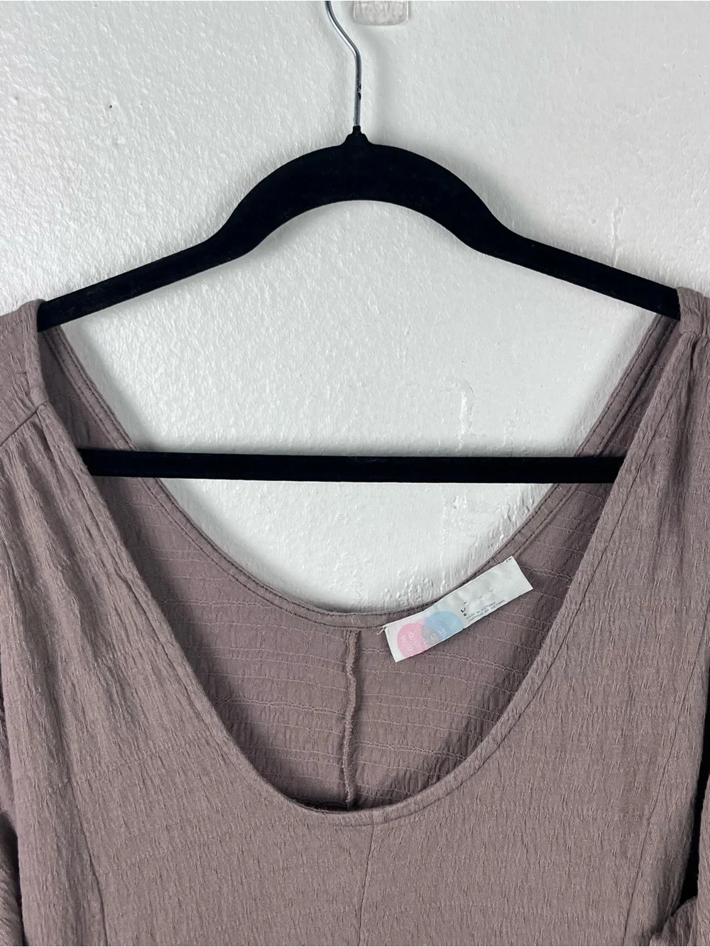 FREE PEOPLE Bayside Tan Scoop Neck Drop Waist Side Pouch Pockets Dress Large